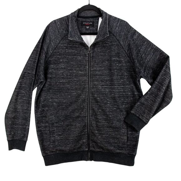 Men’s XL Bomber Jacket Lightweight Gray Heathered Casual Modern | Structure - Picture 1 of 11